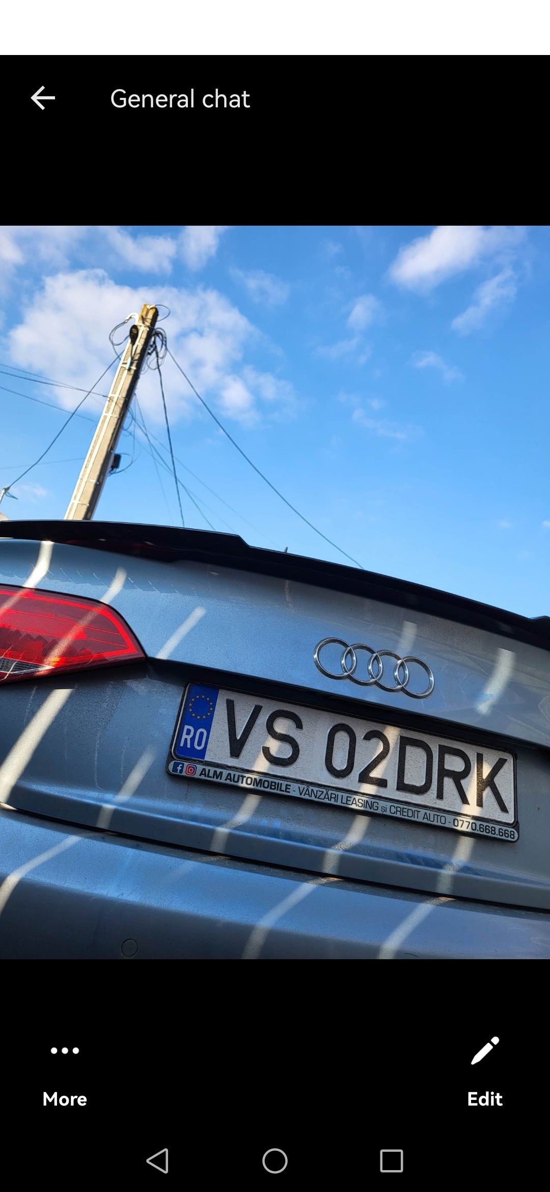 Eleron lip spoiler portbagaj AUDI A4 B8 model m4 V style negru