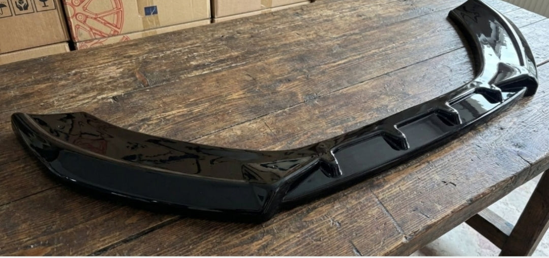Prelungire / lip spoiler tuning sport pentru bara față Audi A6 C7 NFL Compatibil cu bara normală, plastic ABS vopsit negru lucios