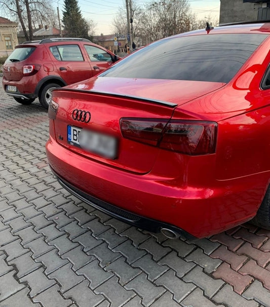 Eleron Spoiler codita lip tuning sport Audi A6 C7 4G negru lucios