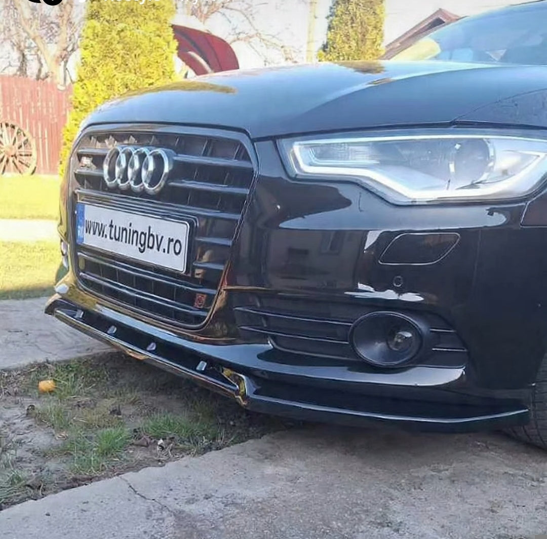 Prelungire spoiler față Audi A6 C7 (2011–20114 | ABS | Nou vopsit negru lucios pentru bara normala Non Sline