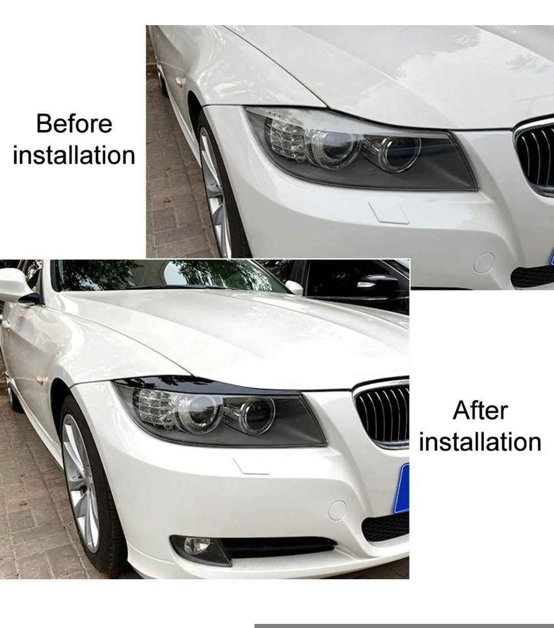 Ornamente / Pleoape Faruri BMW E90 Non-Facelift – Negru Lucios
