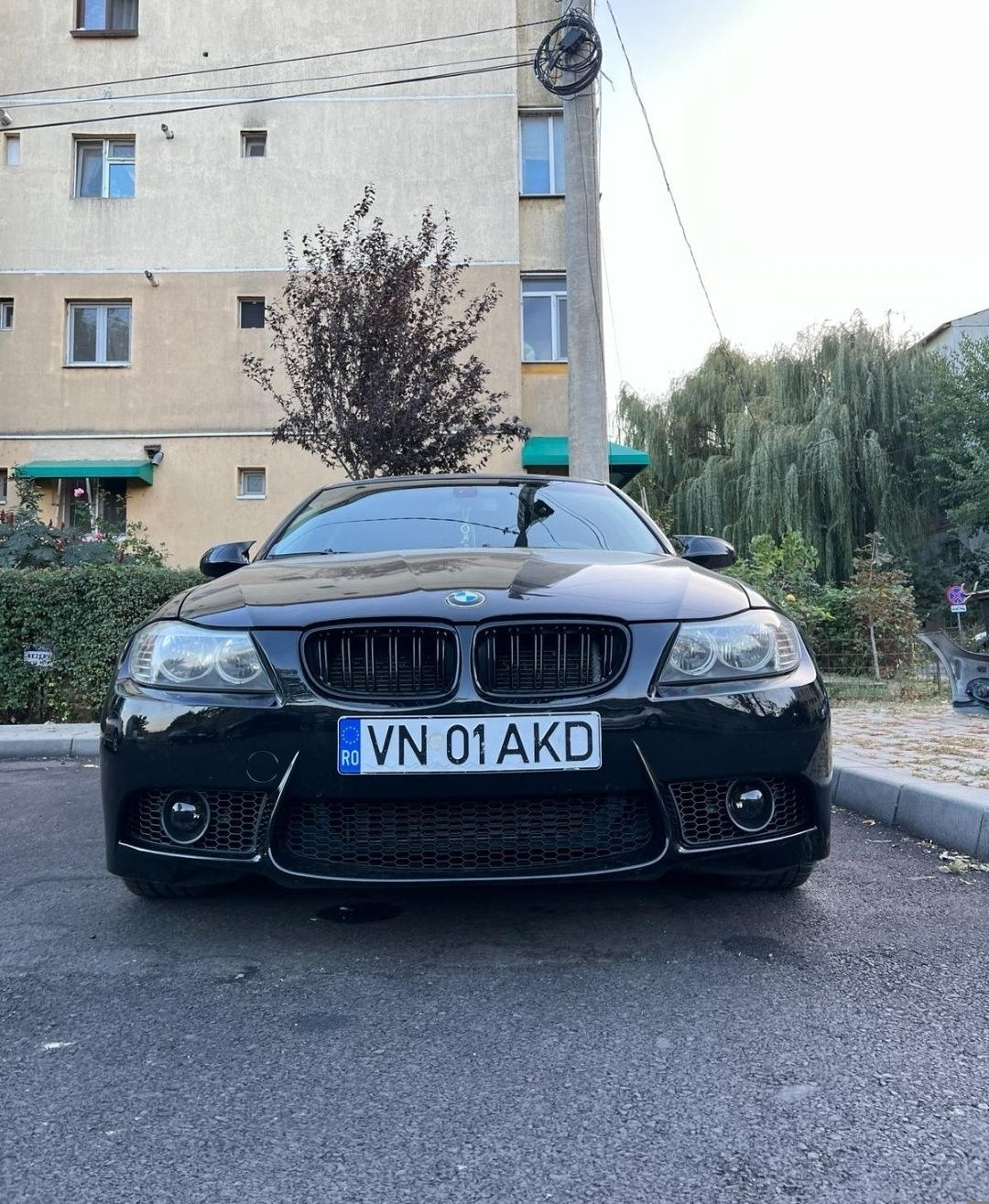 Grila dubla grilaj nari BMW Seria 3 E90 E91 FL facelift negru