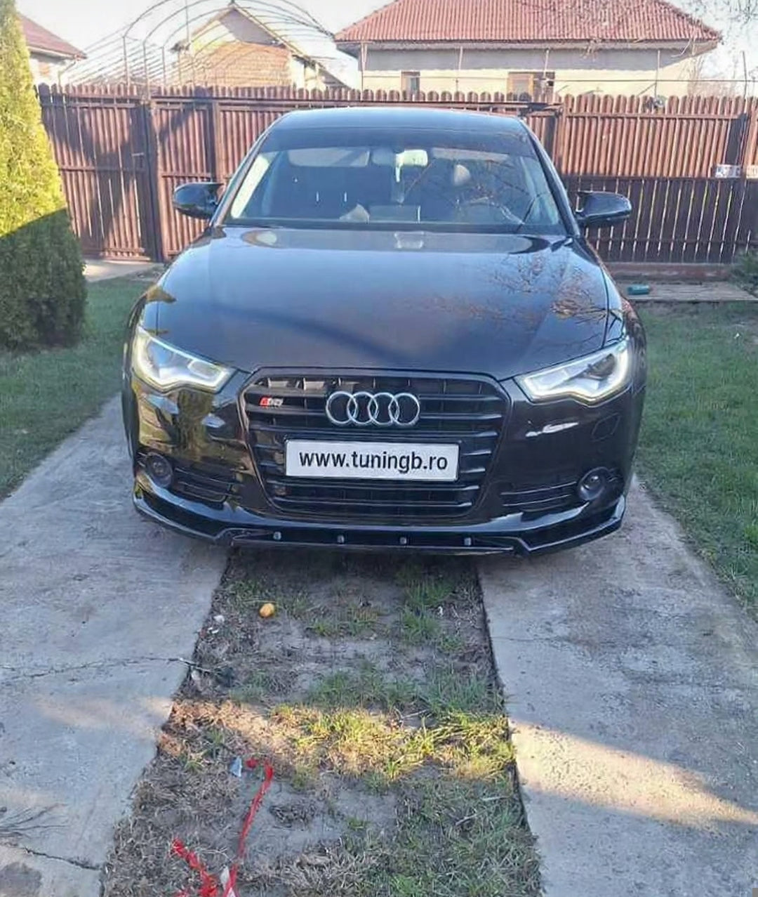 Prelungire spoiler față Audi A6 C7 (2011–20114 | ABS | Nou vopsit negru lucios pentru bara normala Non Sline