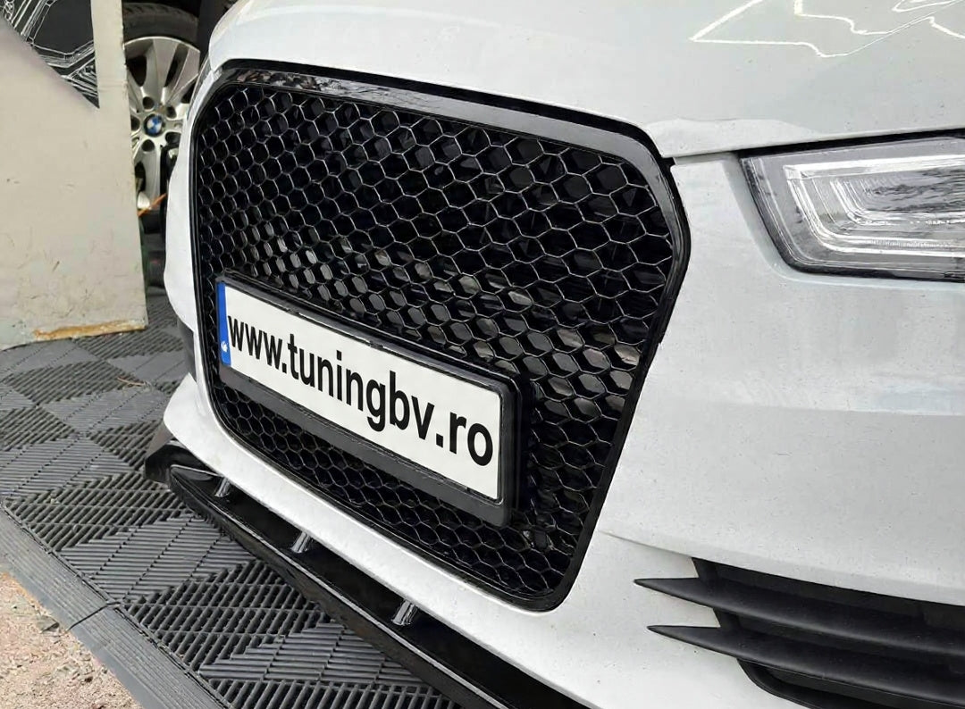 Prelungire / lip spoiler tuning sport pentru bara față Audi A6 C7 NFL Compatibil cu bara normală, plastic ABS vopsit negru lucios